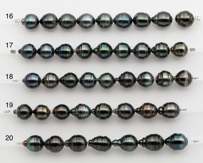 10-11mm Tahitian Pearl Short Strand, Near Round with High Luster and Natural Surface Variations, SKU # 2756TH