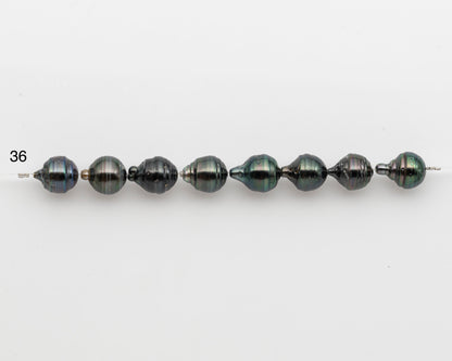 10-11mm Tahitian Pearl Short Strand, Near Round with High Luster and Natural Surface Variations, SKU # 2756TH