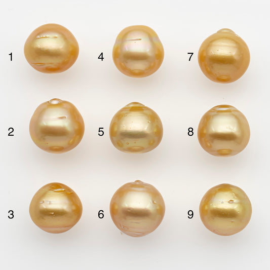 12-13mm South Sea Pearl in Natural Gold Color, Loose Drop Shape, Undrilled for Jewelry Making, SKU # 2769GS
