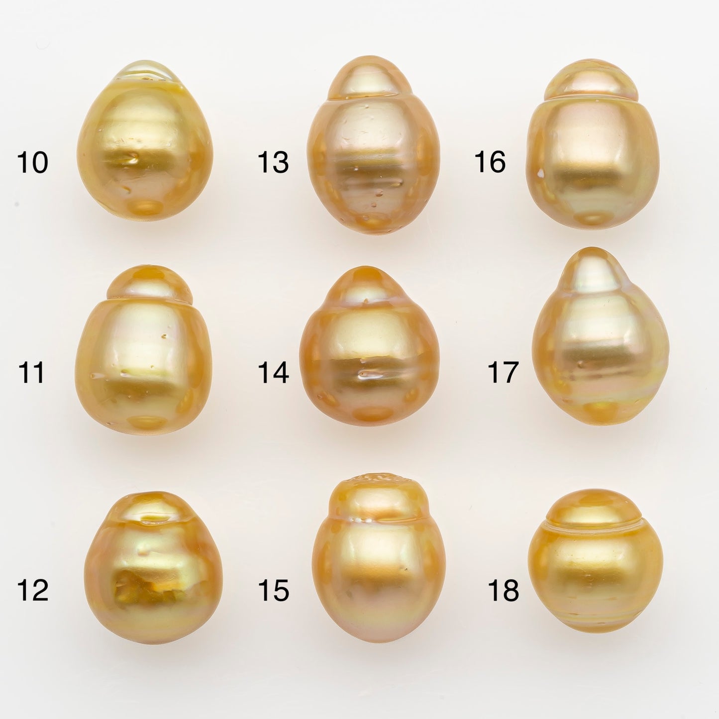 12-13mm South Sea Pearl in Natural Gold Color, Loose Drop Shape, Undrilled for Jewelry Making, SKU # 2770GS