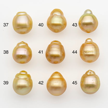 12-13mm South Sea Pearl in Natural Gold Color, Loose Drop Shape, Undrilled for Jewelry Making, SKU # 2770GS