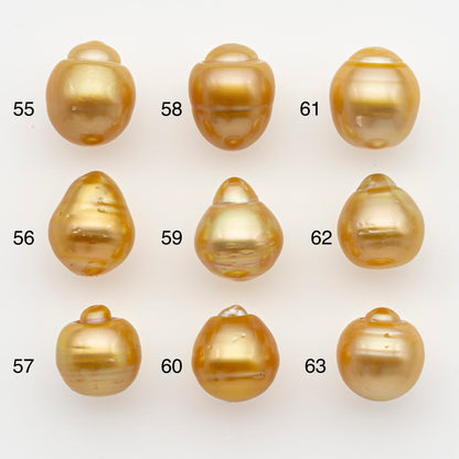12-13mm South Sea Pearl in Natural Gold Color, Loose Drop Shape, Undrilled for Jewelry Making, SKU # 2770GS