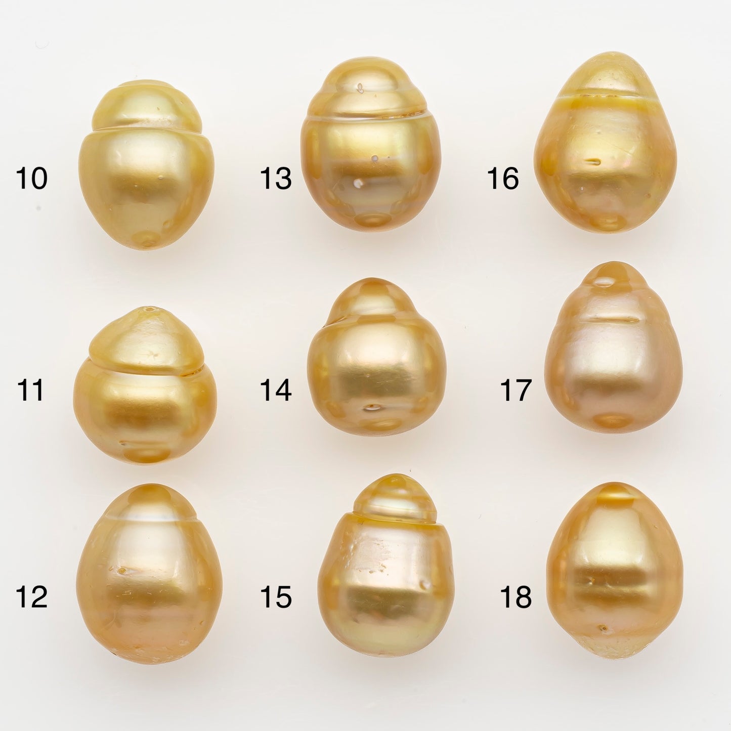 12-13mm South Sea Pearl in Natural Gold Color, Loose Drop Shape, Undrilled for Jewelry Making, SKU # 2771GS