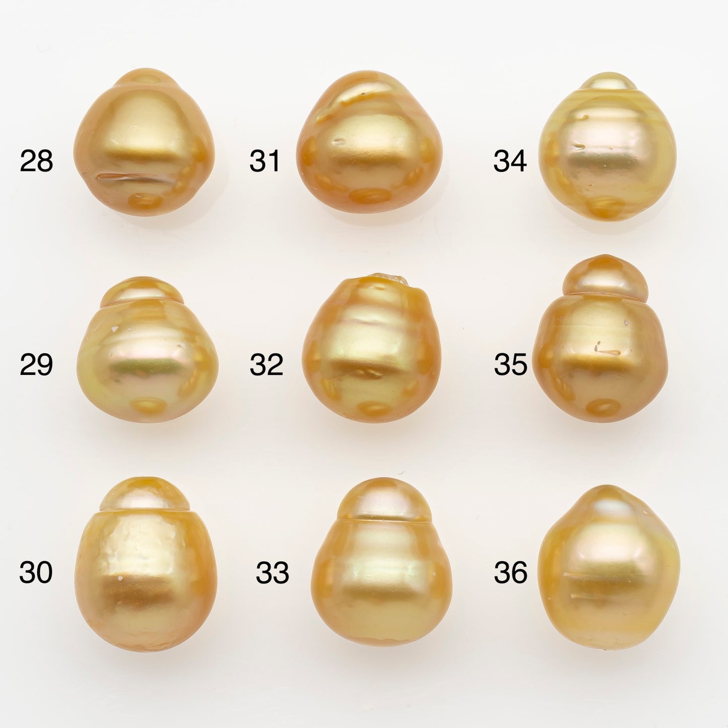 12-13mm South Sea Pearl in Natural Gold Color, Loose Drop Shape, Undrilled for Jewelry Making, SKU # 2771GS