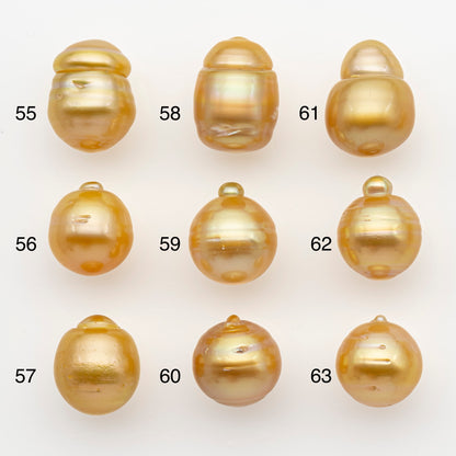 12-13mm South Sea Pearl in Natural Gold Color, Loose Drop Shape, Undrilled for Jewelry Making, SKU # 2771GS