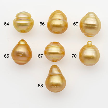 12-13mm South Sea Pearl in Natural Gold Color, Loose Drop Shape, Undrilled for Jewelry Making, SKU # 2771GS