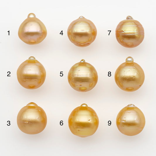 12-13mm South Sea Pearl in Natural Gold Color, Loose Drop Shape, Undrilled for Jewelry Making, SKU # 2772GS