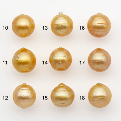 12-13mm South Sea Pearl in Natural Gold Color, Loose Drop Shape, Undrilled for Jewelry Making, SKU # 2772GS