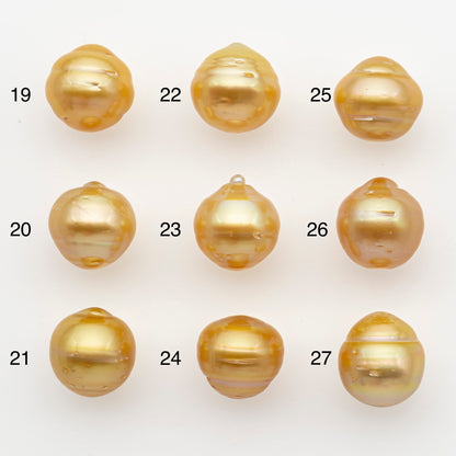 12-13mm South Sea Pearl in Natural Gold Color, Loose Drop Shape, Undrilled for Jewelry Making, SKU # 2772GS