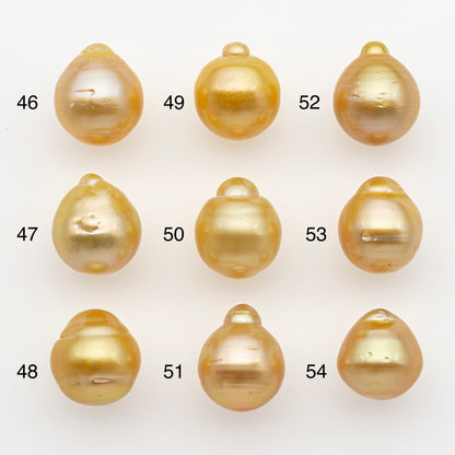 12-13mm South Sea Pearl in Natural Gold Color, Loose Drop Shape, Undrilled for Jewelry Making, SKU # 2772GS
