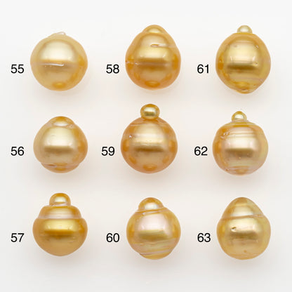 12-13mm South Sea Pearl in Natural Gold Color, Loose Drop Shape, Undrilled for Jewelry Making, SKU # 2772GS