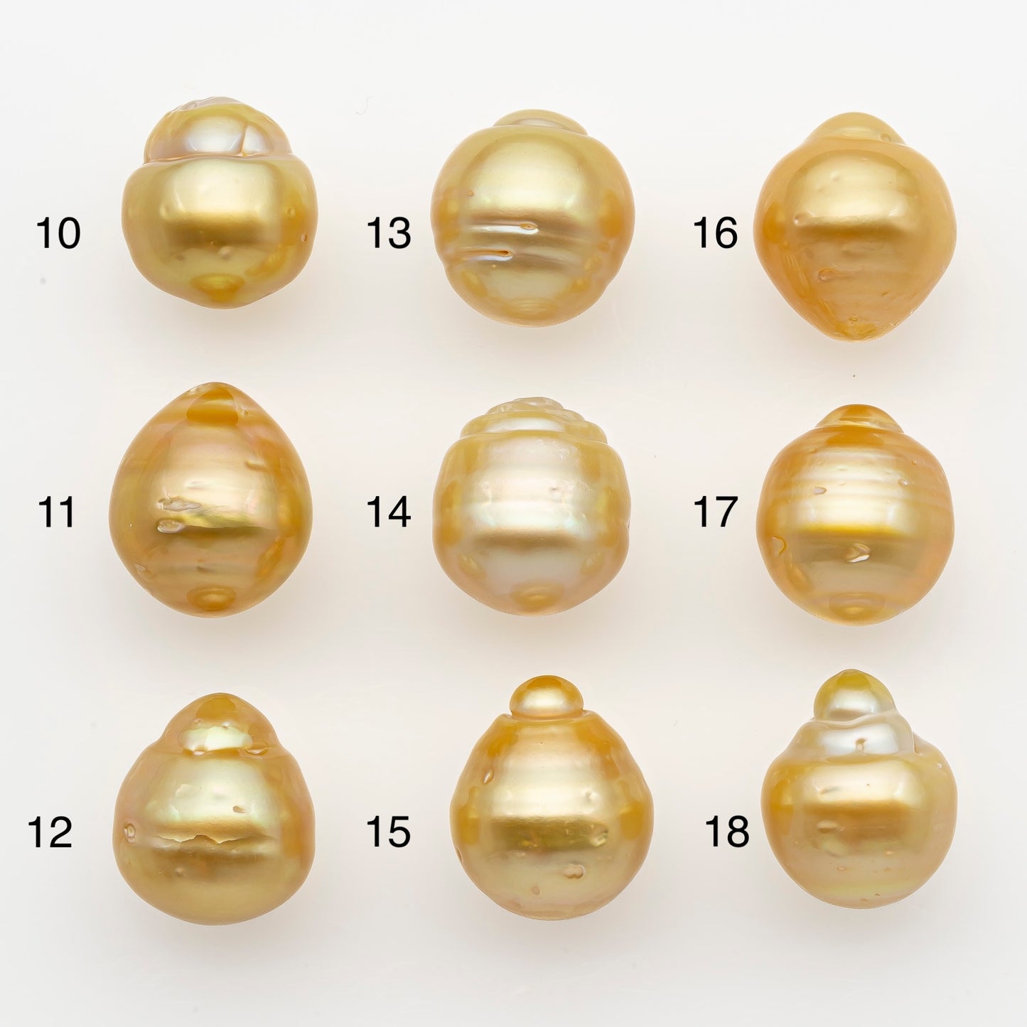 12-13mm South Sea Pearl in Natural Gold Color, Loose Drop Shape, Undrilled for Jewelry Making, SKU # 2773GS