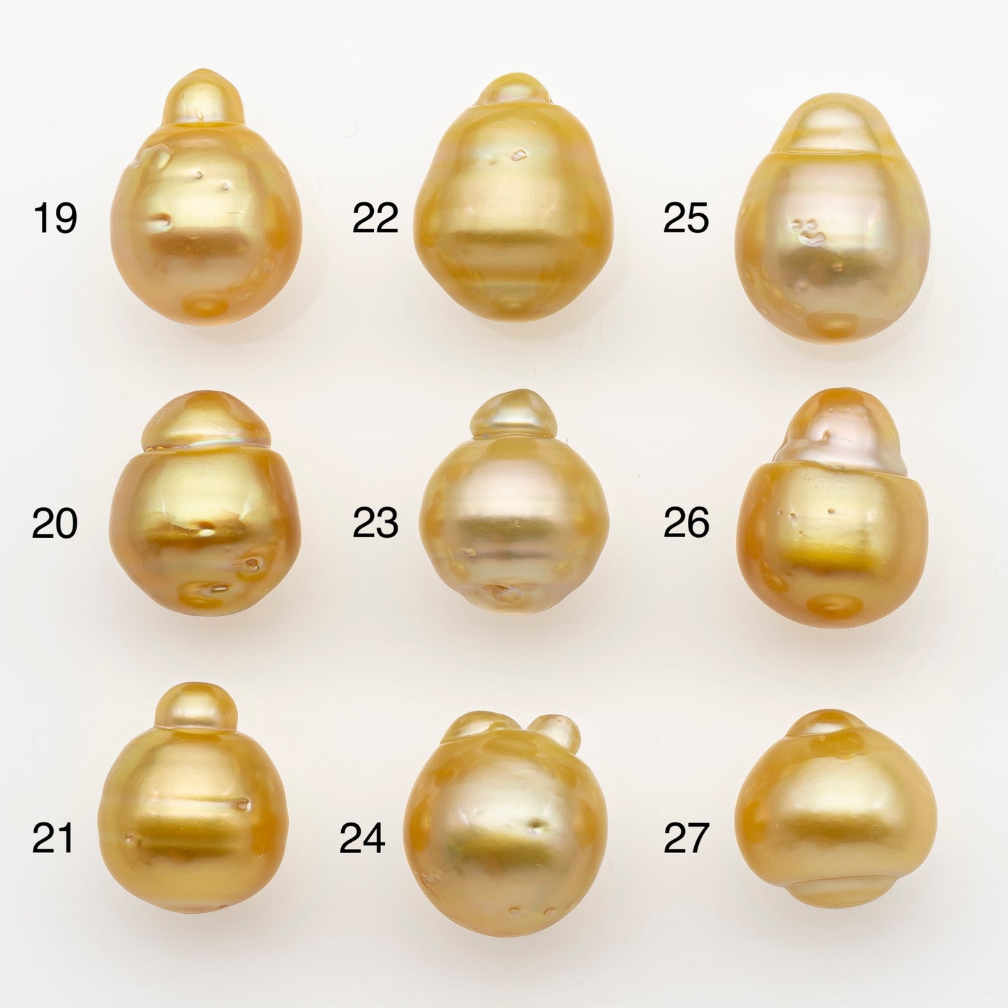 12-13mm South Sea Pearl in Natural Gold Color, Loose Drop Shape, Undrilled for Jewelry Making, SKU # 2773GS