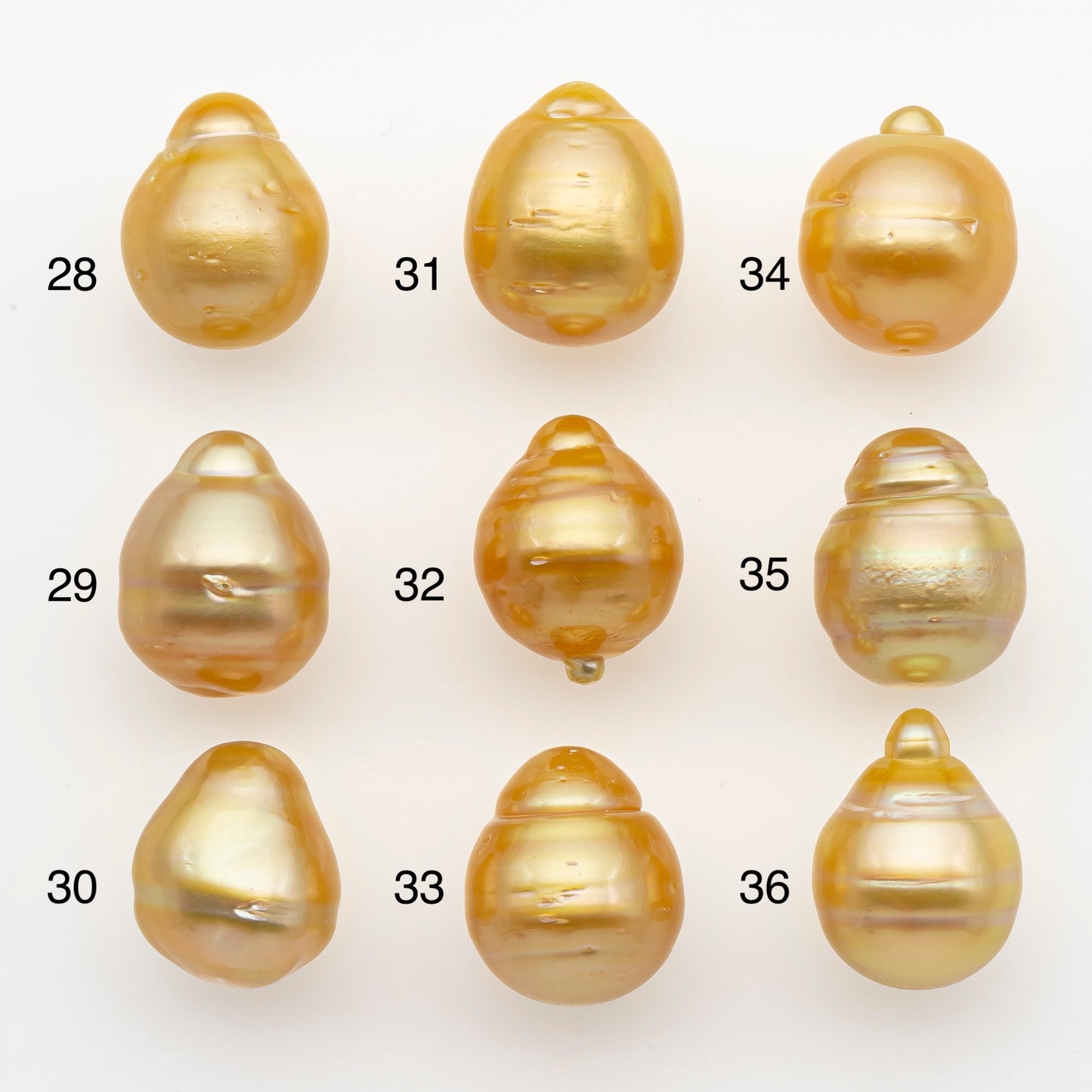 12-13mm South Sea Pearl in Natural Gold Color, Loose Drop Shape, Undrilled for Jewelry Making, SKU # 2773GS