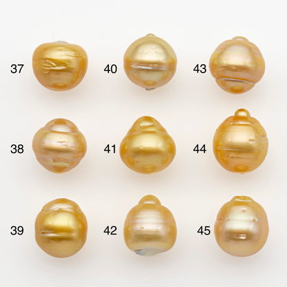 12-13mm South Sea Pearl in Natural Gold Color, Loose Drop Shape, Undrilled for Jewelry Making, SKU # 2773GS