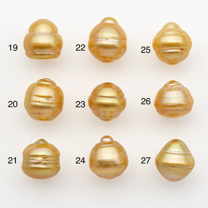 12-13mm South Sea Pearl in Natural Gold Color, Loose Drop Shape, Undrilled for Jewelry Making, SKU # 2774GS