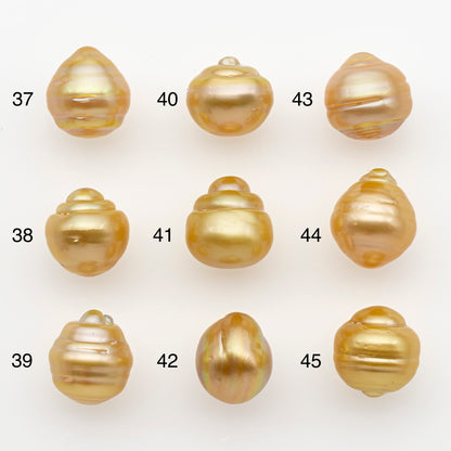 12-13mm South Sea Pearl in Natural Gold Color, Loose Drop Shape, Undrilled for Jewelry Making, SKU # 2774GS