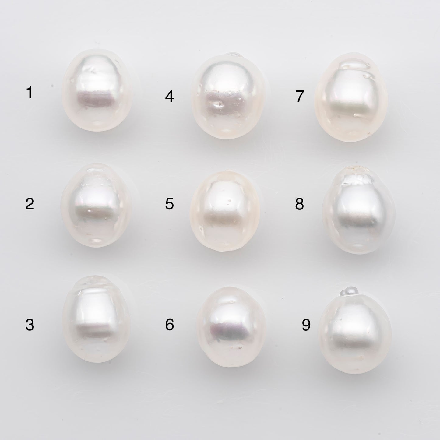 11-12mm White South Sea Pearl Drop Shape, Loose Undrilled Natural Color, SKU # 2775WS