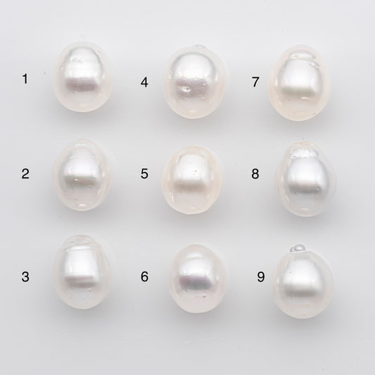 11-12mm White South Sea Pearl Drop Shape, Loose Undrilled Natural Color, SKU # 2775WS