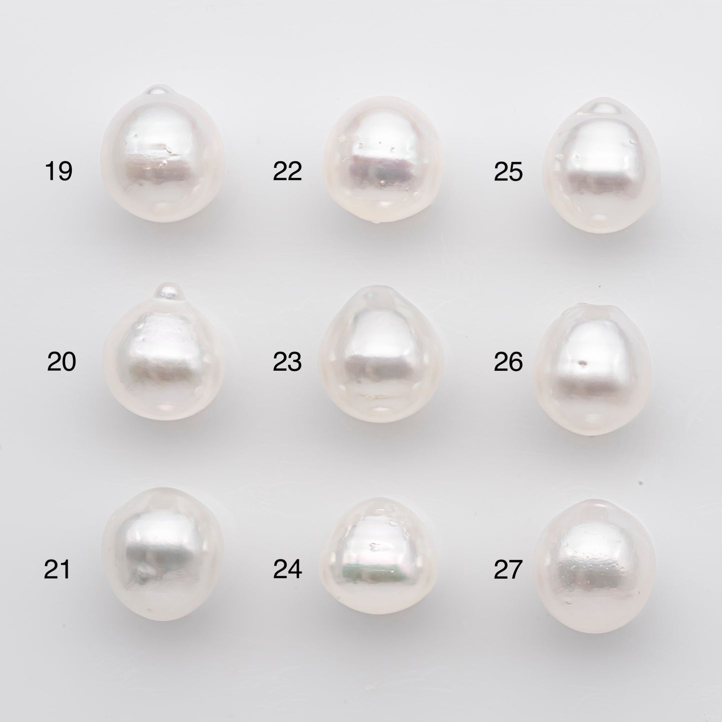 11-12mm White South Sea Pearl Drop Shape, Loose Undrilled Natural Color, SKU # 2775WS