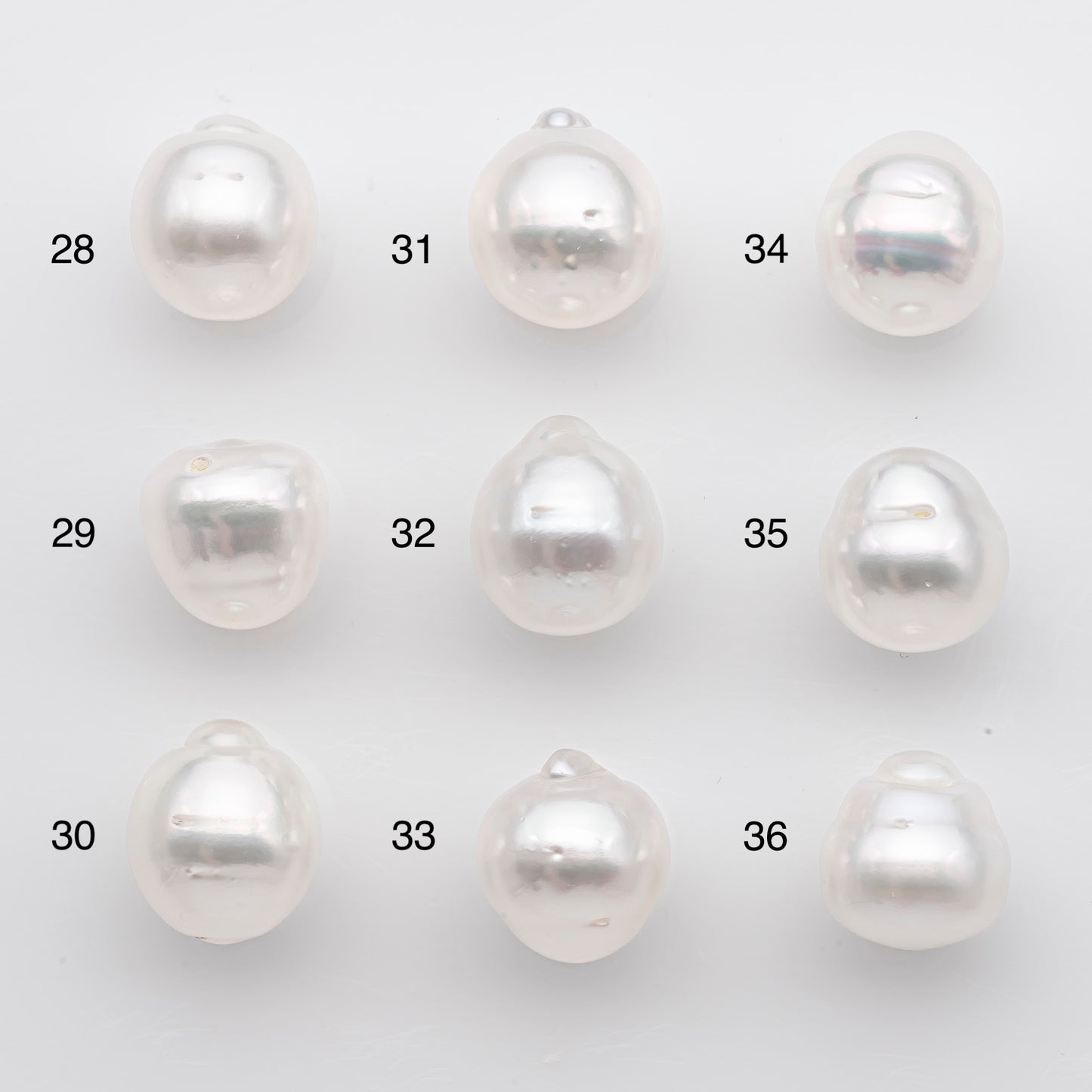 11-12mm White South Sea Pearl Drop Shape, Loose Undrilled Natural Color, SKU # 2775WS