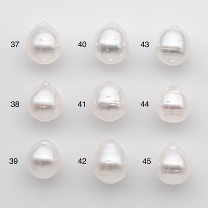 11-12mm White South Sea Pearl Drop Shape, Loose Undrilled Natural Color, SKU # 2775WS