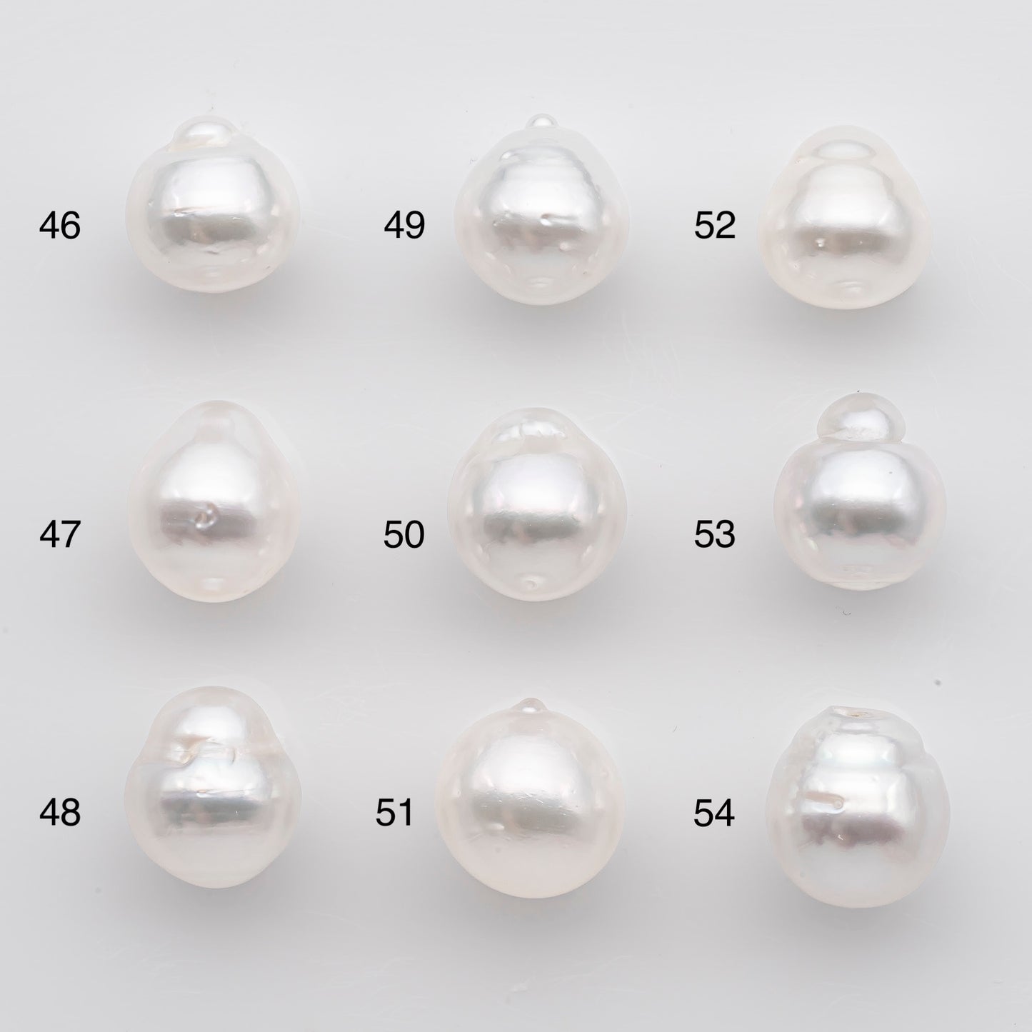 11-12mm White South Sea Pearl Drop Shape, Loose Undrilled Natural Color, SKU # 2775WS