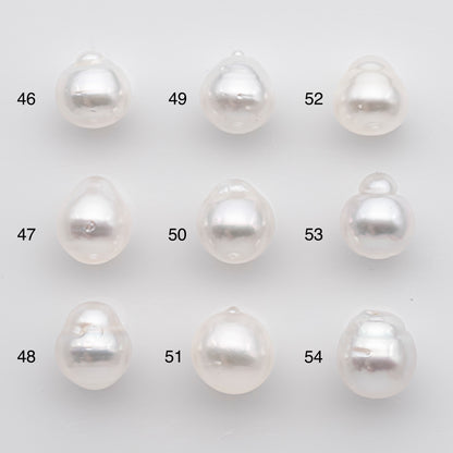 11-12mm White South Sea Pearl Drop Shape, Loose Undrilled Natural Color, SKU # 2775WS
