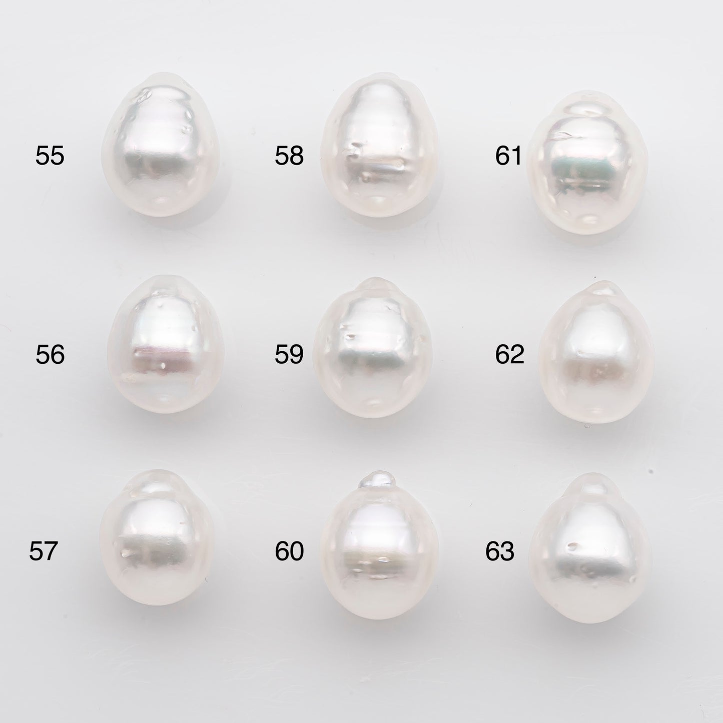 11-12mm White South Sea Pearl Drop Shape, Loose Undrilled Natural Color, SKU # 2775WS
