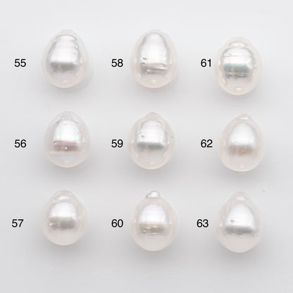 11-12mm White South Sea Pearl Drop Shape, Loose Undrilled Natural Color, SKU # 2775WS