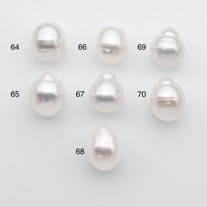11-12mm White South Sea Pearl Drop Shape, Loose Undrilled Natural Color, SKU # 2775WS