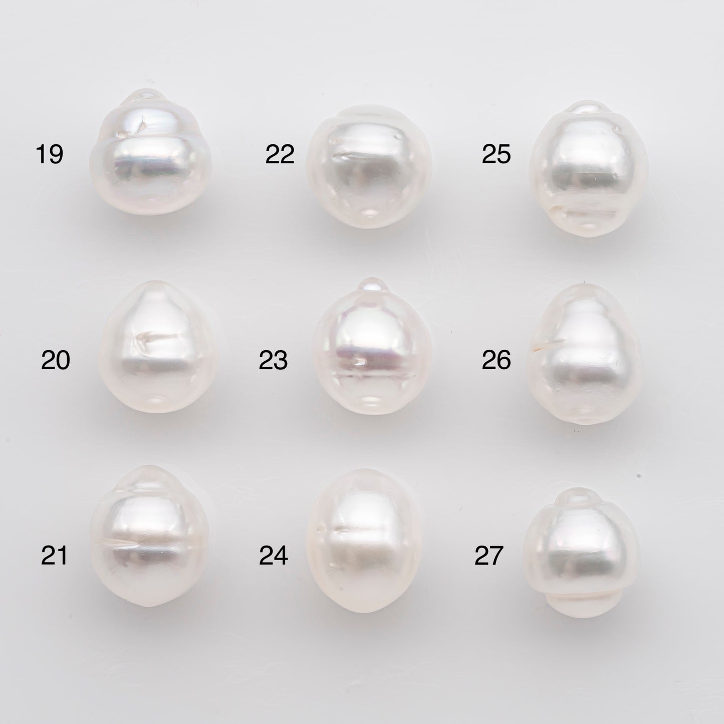 11-12mm White South Sea Pearl Drop Shape, Loose Undrilled Natural Color, SKU # 2776WS