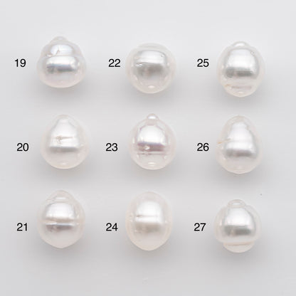 11-12mm White South Sea Pearl Drop Shape, Loose Undrilled Natural Color, SKU # 2776WS