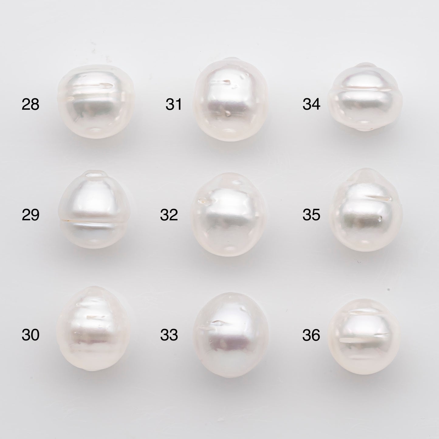11-12mm White South Sea Pearl Drop Shape, Loose Undrilled Natural Color, SKU # 2776WS
