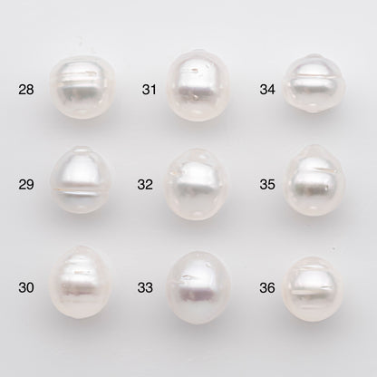11-12mm White South Sea Pearl Drop Shape, Loose Undrilled Natural Color, SKU # 2776WS