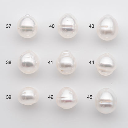 11-12mm White South Sea Pearl Drop Shape, Loose Undrilled Natural Color, SKU # 2776WS