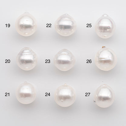 11-12mm White South Sea Pearl Drop Shape, Loose Undrilled Natural Color, SKU # 2777WS