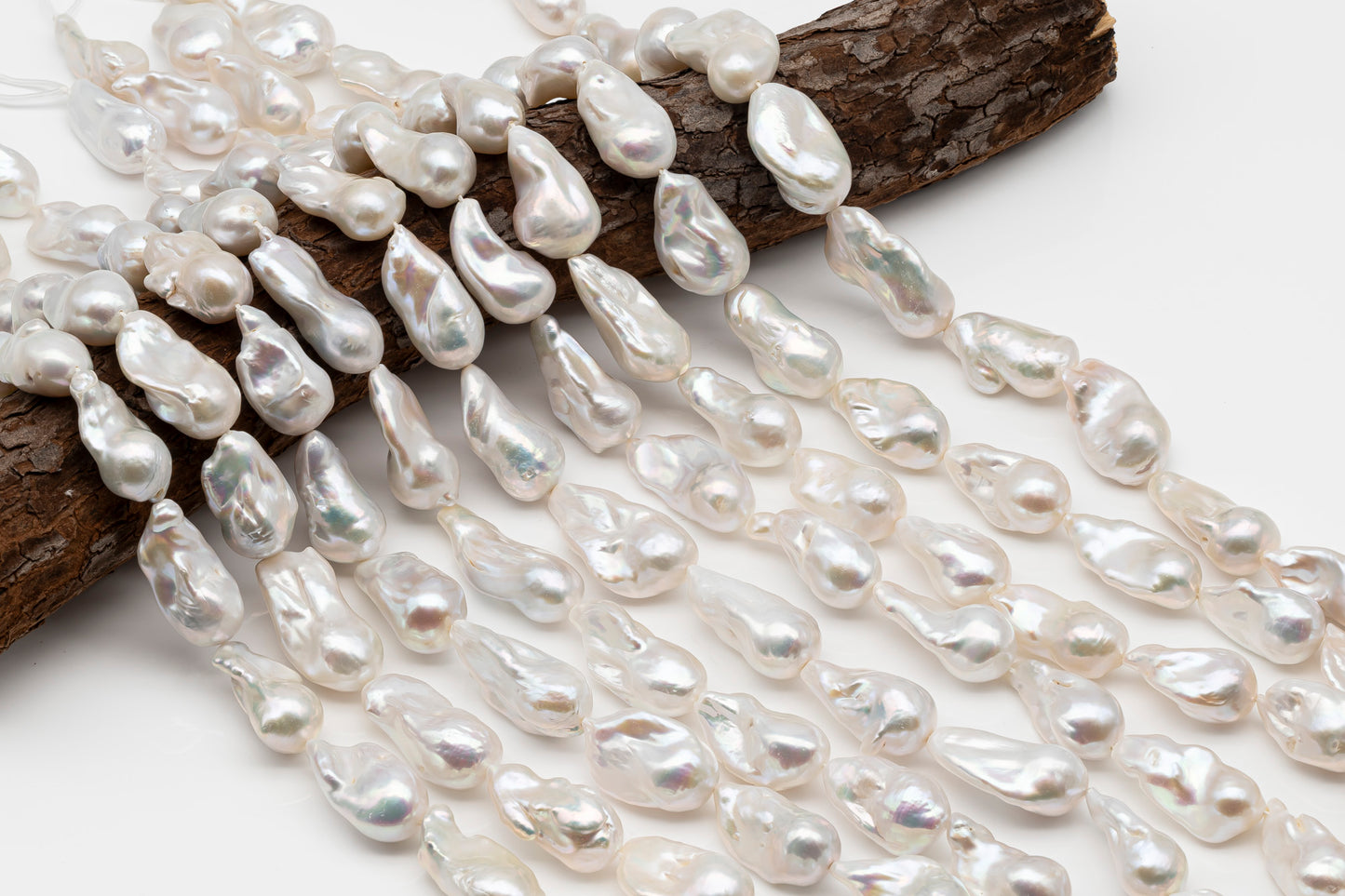 15-18mm x 25-33mm Baroque Pearl in Full Strand, Large White Freshwater Pearl for Jewelry Making, SKU # 2778BA