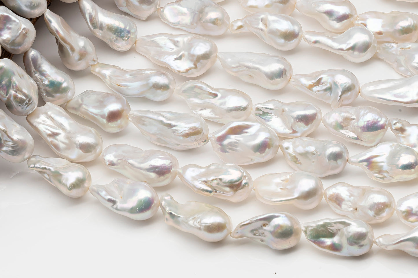 15-18mm x 25-33mm Baroque Pearl in Full Strand, Large White Freshwater Pearl for Jewelry Making, SKU # 2778BA