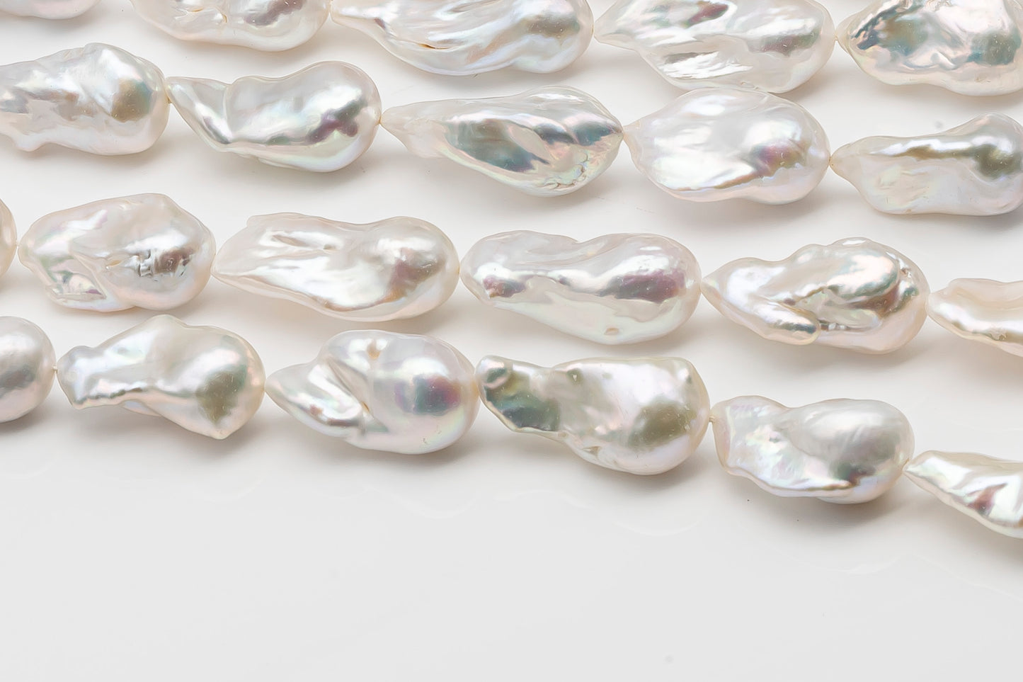 15-18mm x 25-33mm Baroque Pearl in Full Strand, Large White Freshwater Pearl for Jewelry Making, SKU # 2778BA