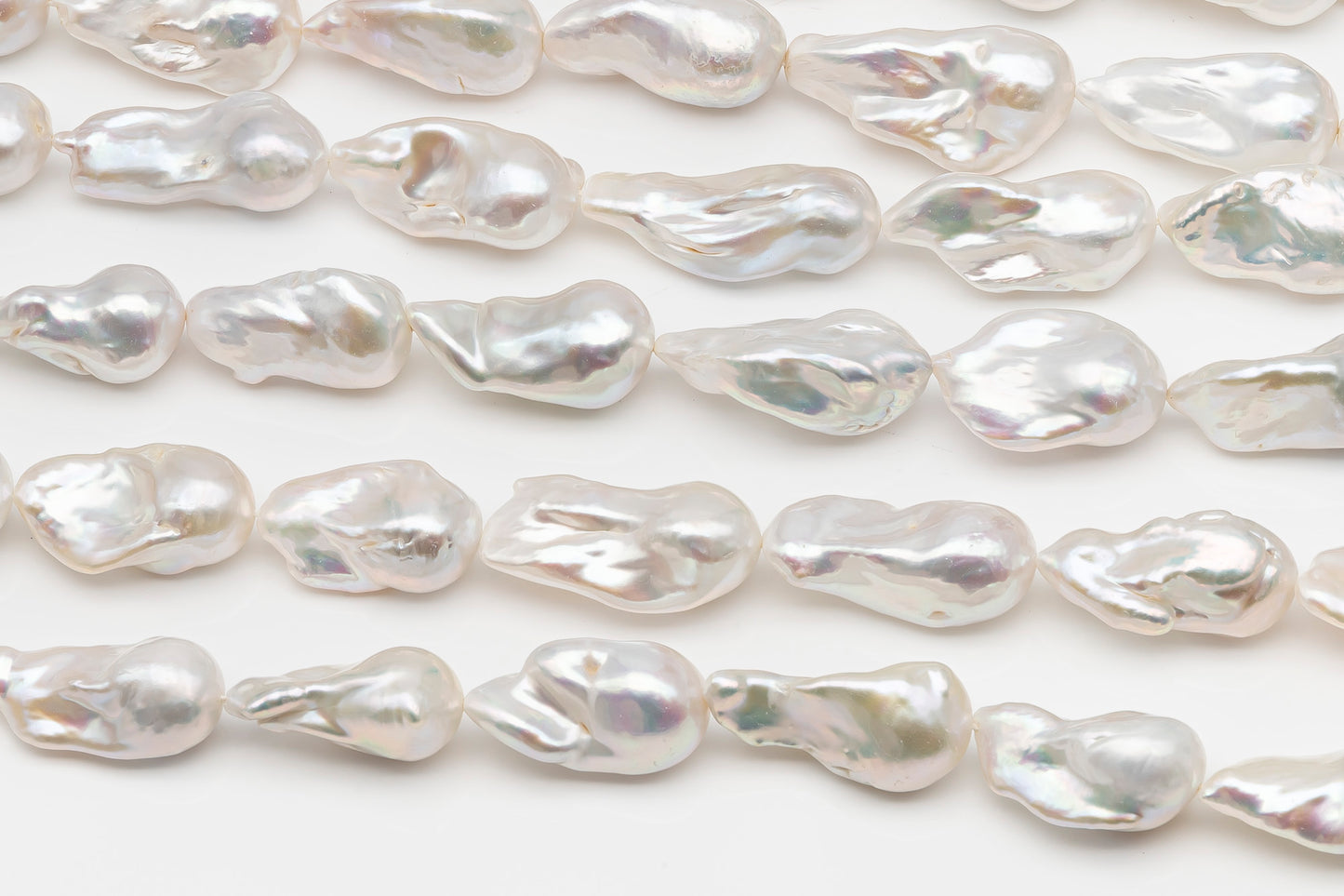 15-18mm x 25-33mm Baroque Pearl in Full Strand, Large White Freshwater Pearl for Jewelry Making, SKU # 2778BA