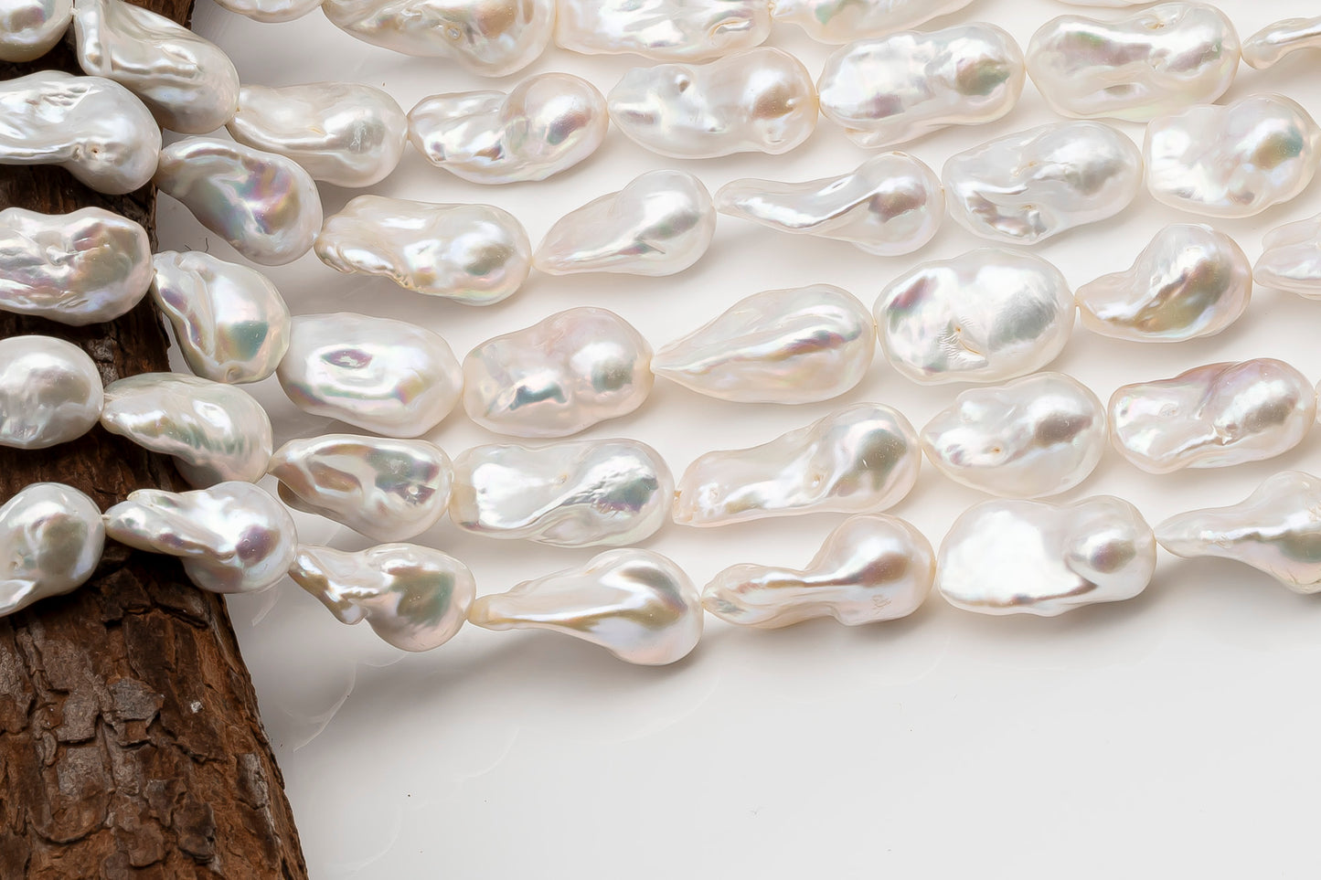 15-18mm x 22-30mm Baroque Pearl in Full Strand, Large White Freshwater Pearl for Jewelry Making, SKU # 2779BA