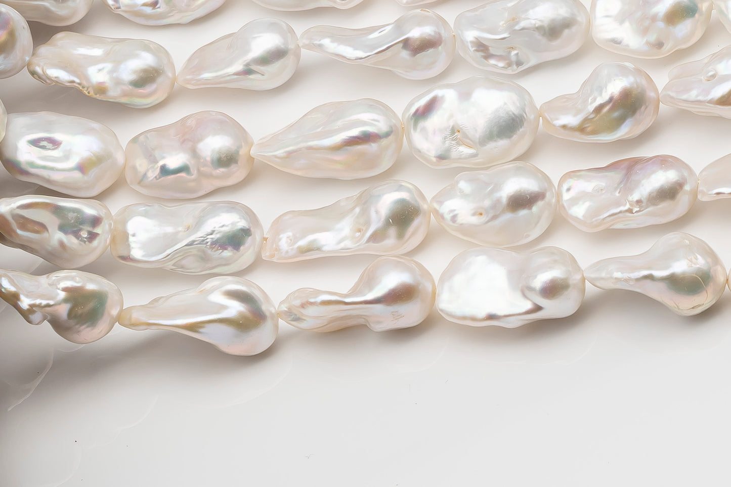 15-18mm x 22-30mm Baroque Pearl in Full Strand, Large White Freshwater Pearl for Jewelry Making, SKU # 2779BA