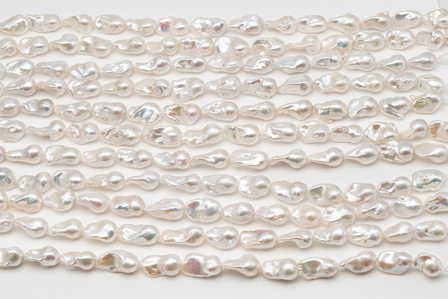 15-18mm x 22-30mm Baroque Pearl in Full Strand, Large White Freshwater Pearl for Jewelry Making, SKU # 2779BA