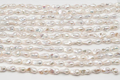 15-18mm x 22-30mm Baroque Pearl in Full Strand, Large White Freshwater Pearl for Jewelry Making, SKU # 2779BA