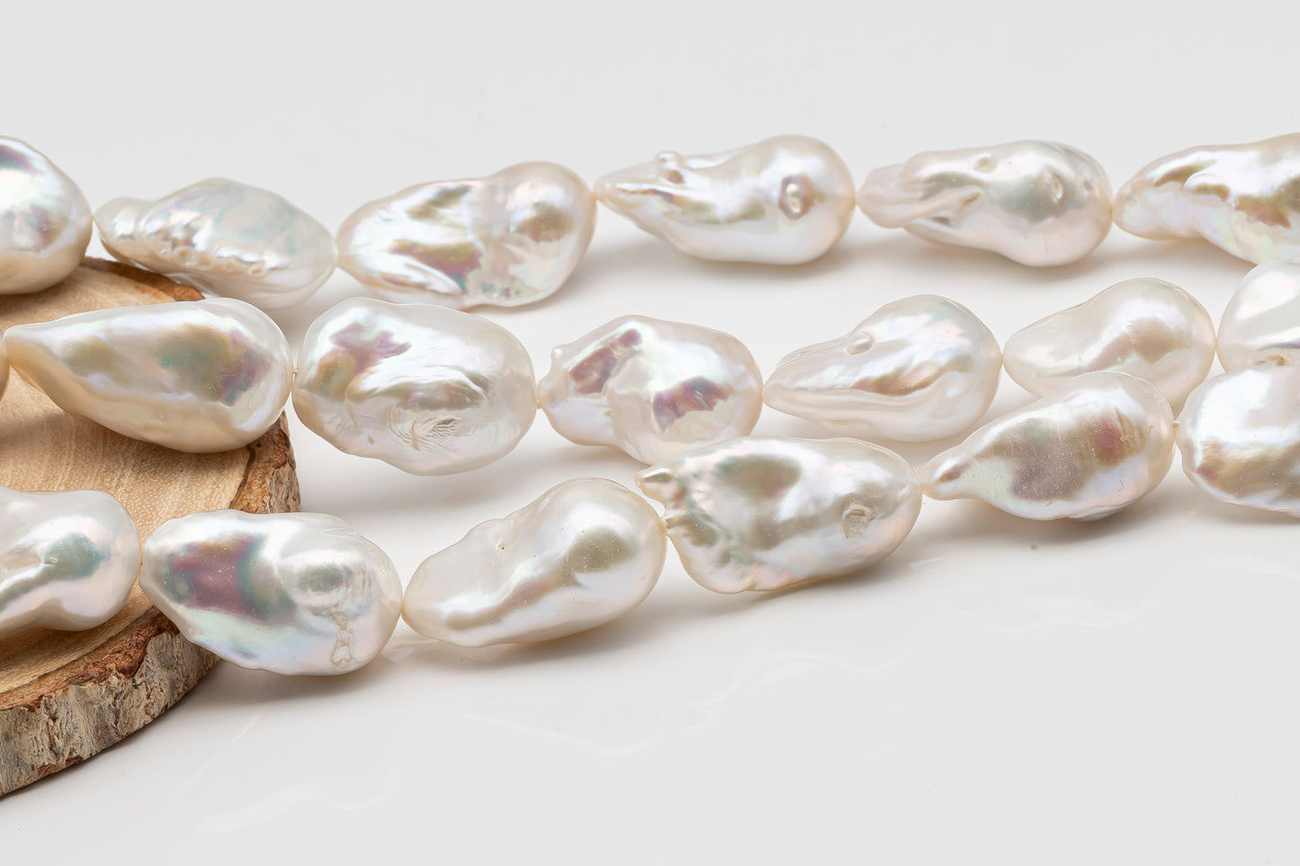 15-18mm x 22-30mm Baroque Pearl in Full Strand, Large White Freshwater Pearl for Jewelry Making, SKU # 2779BA