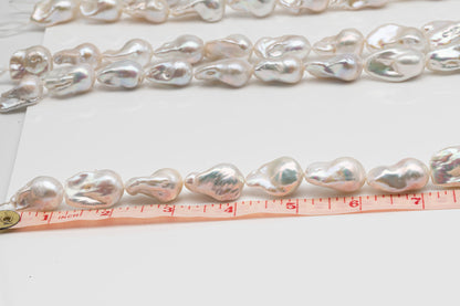 15-18mm x 22-30mm Baroque Pearl in Full Strand, Large White Freshwater Pearl for Jewelry Making, SKU # 2779BA