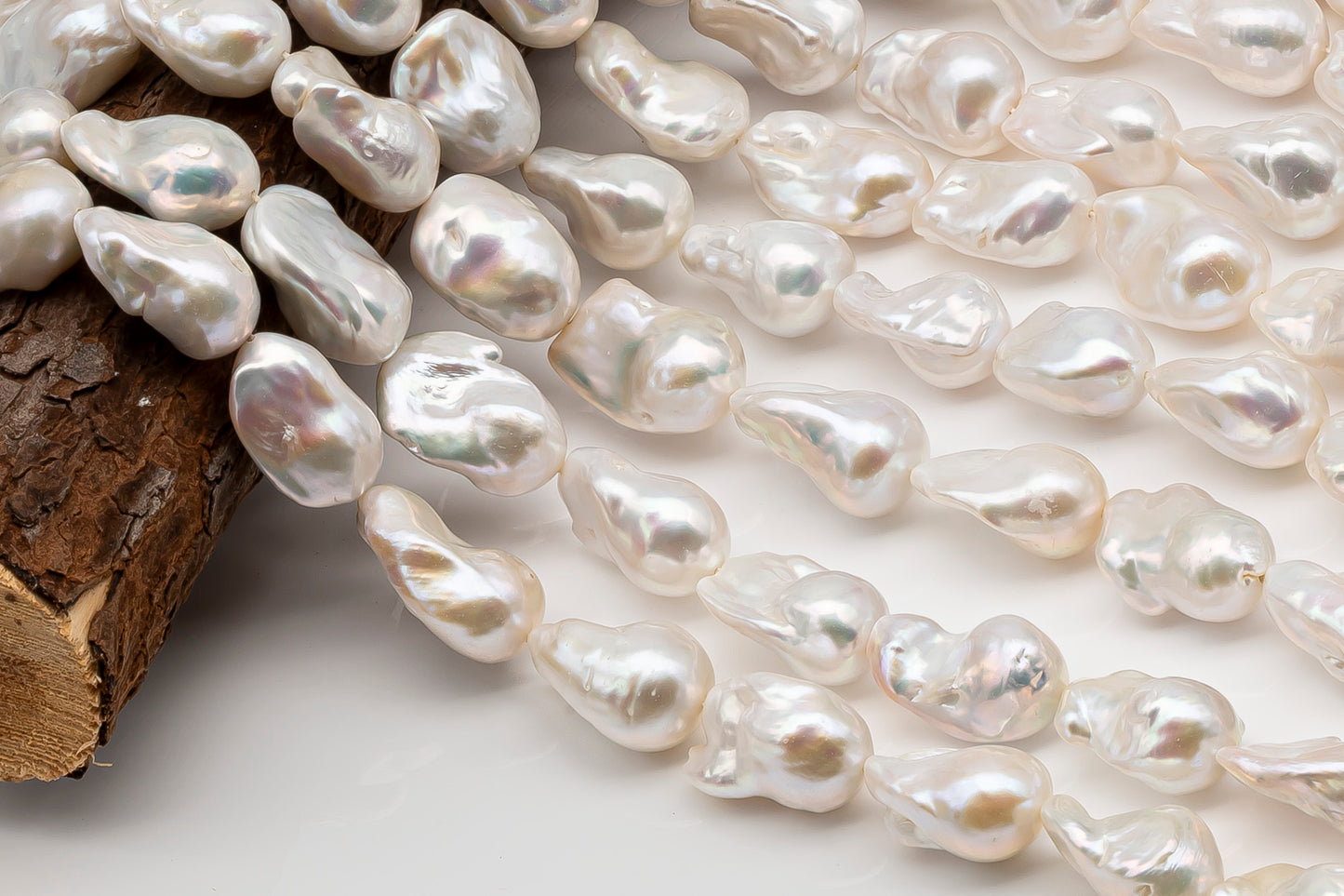 15-18mm x 20-24mm Baroque Pearl in Full Strand, Large White Freshwater Pearl for Jewelry Making, SKU # 2780BA