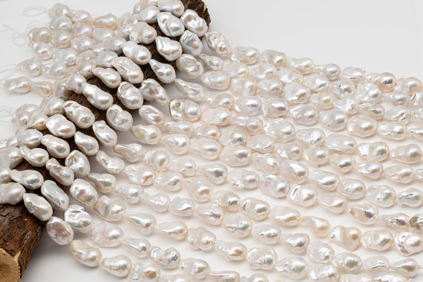 15-18mm x 20-24mm Baroque Pearl in Full Strand, Large White Freshwater Pearl for Jewelry Making, SKU # 2780BA