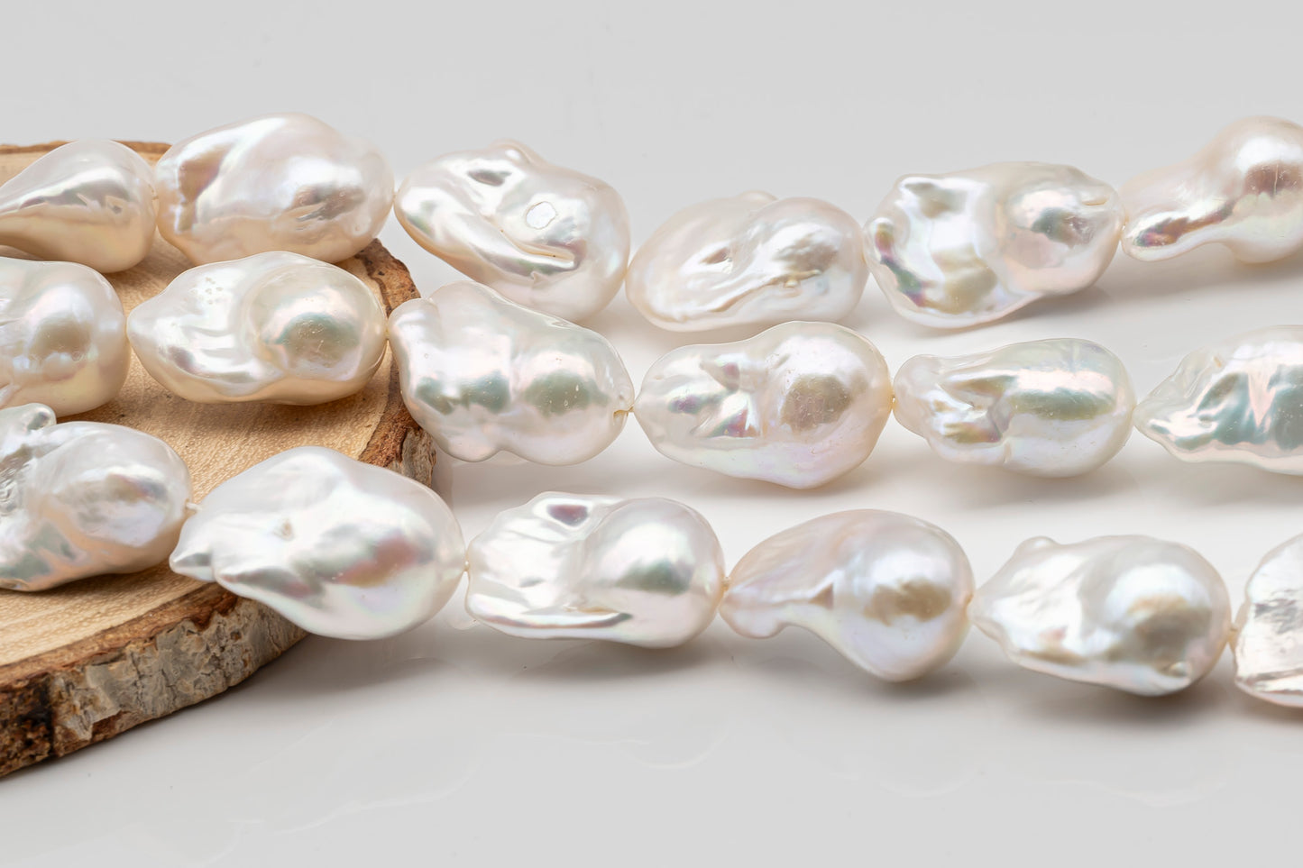 15-18mm x 20-24mm Baroque Pearl in Full Strand, Large White Freshwater Pearl for Jewelry Making, SKU # 2780BA
